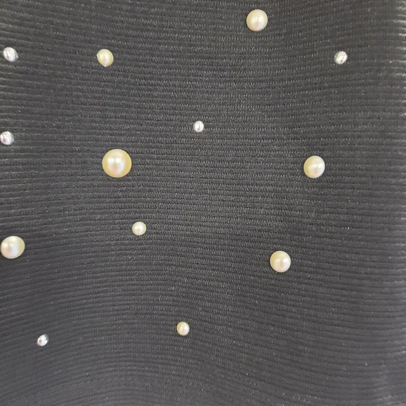 Knit Works Top Girl's Size 10 Black Beaded Sleeveless Cropped Stretch Blouse - Picture 3 of 8